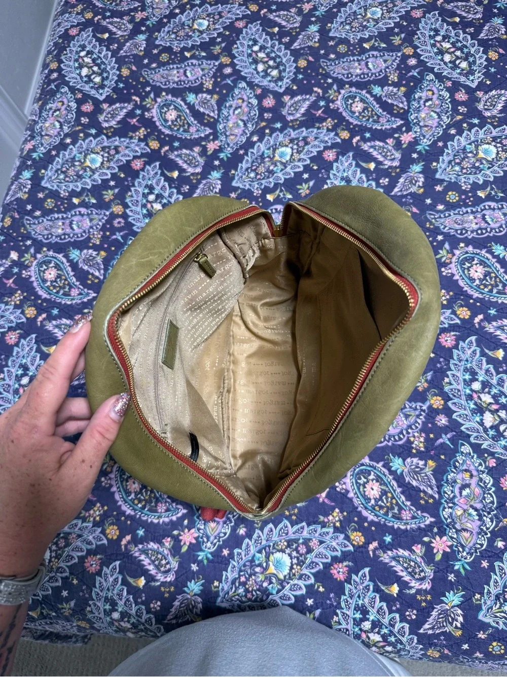 Margot olive green backpack